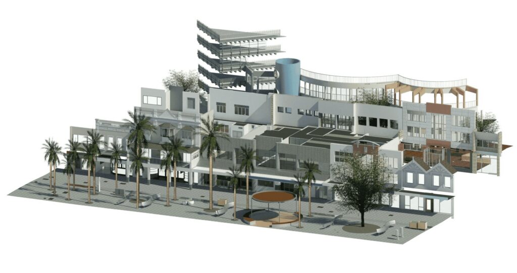 Rendered Plans Of A Building In The Corso