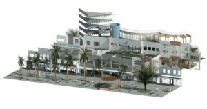 Rendered Plans Of A Building In The Corso
