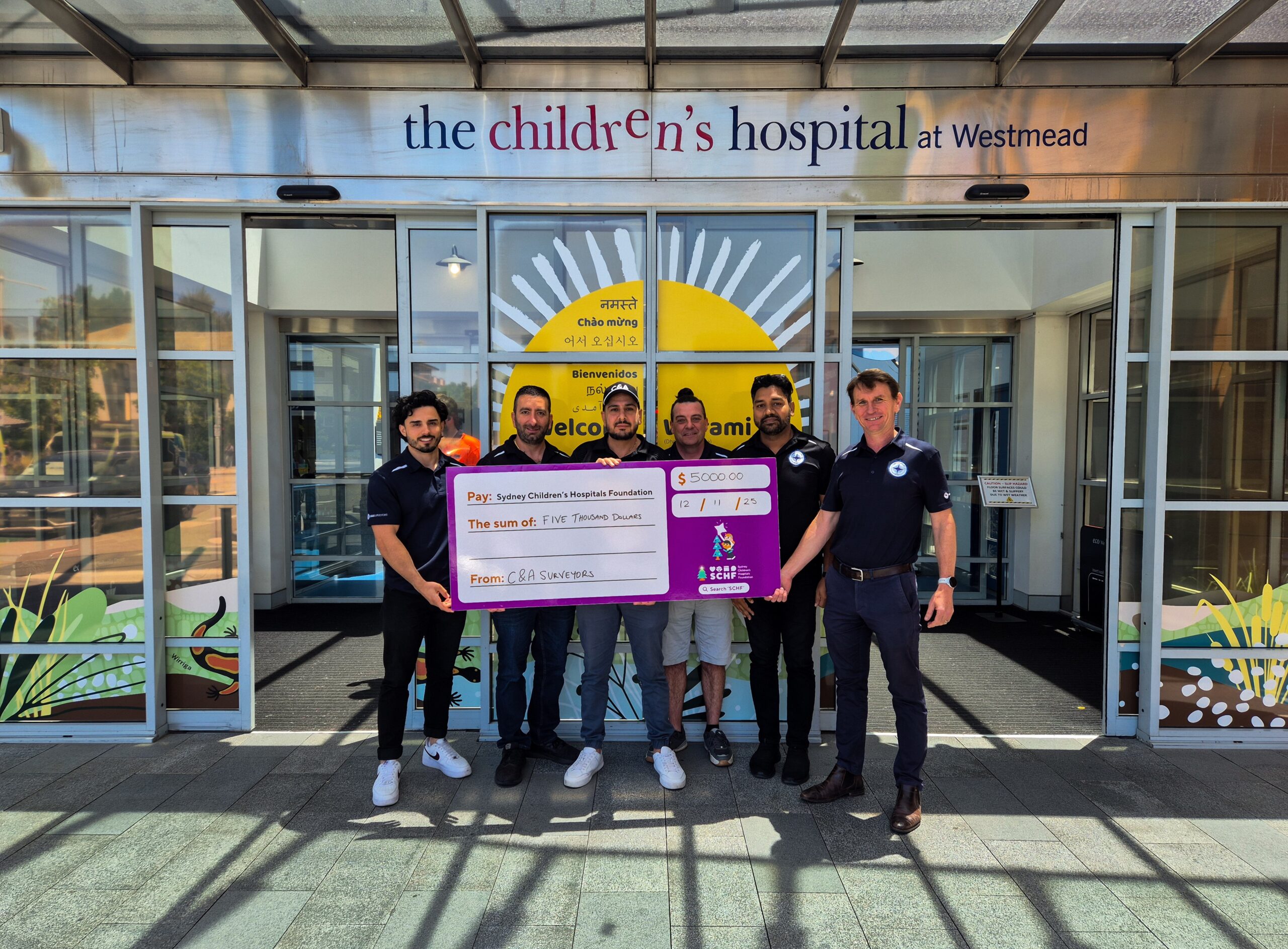 C&A Surveyors Donate $5,000 to Sydney Children’s Hospitals Foundation