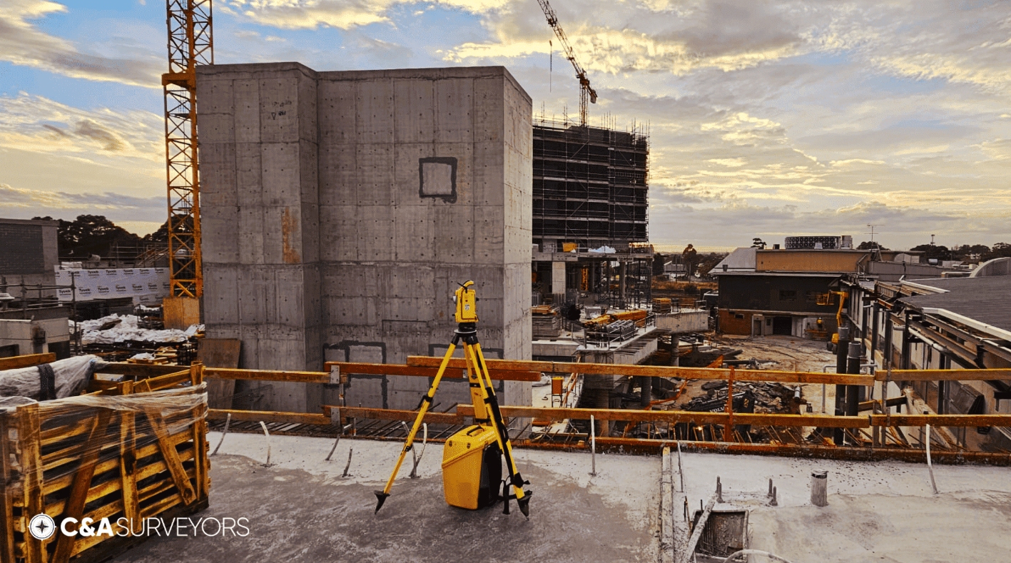 Laser Scanner Set Up Beside A Work Site