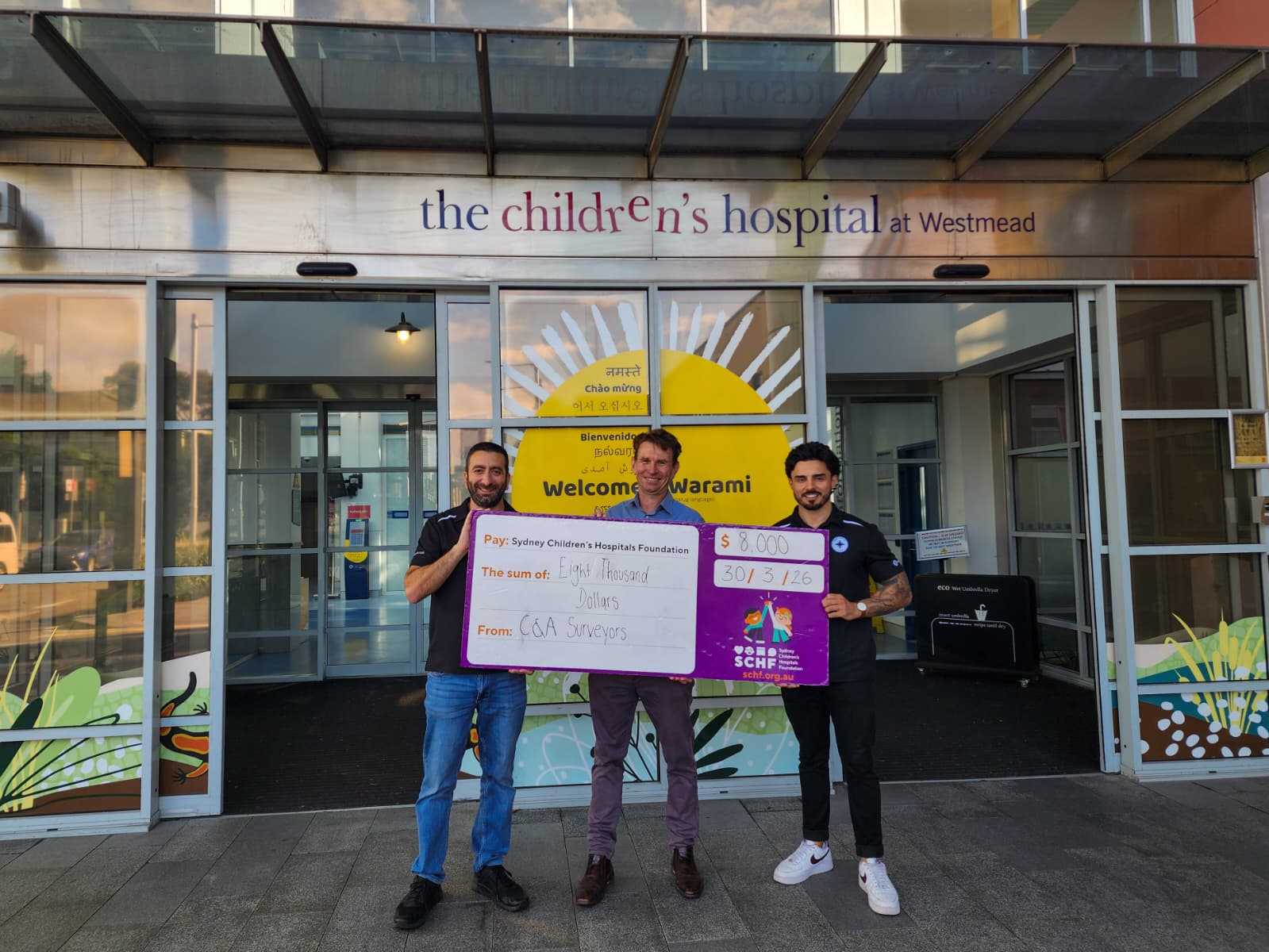 C&Amp;A Surveyors Donates $8,000 To The Sydney Children'S Hospitals Foundation