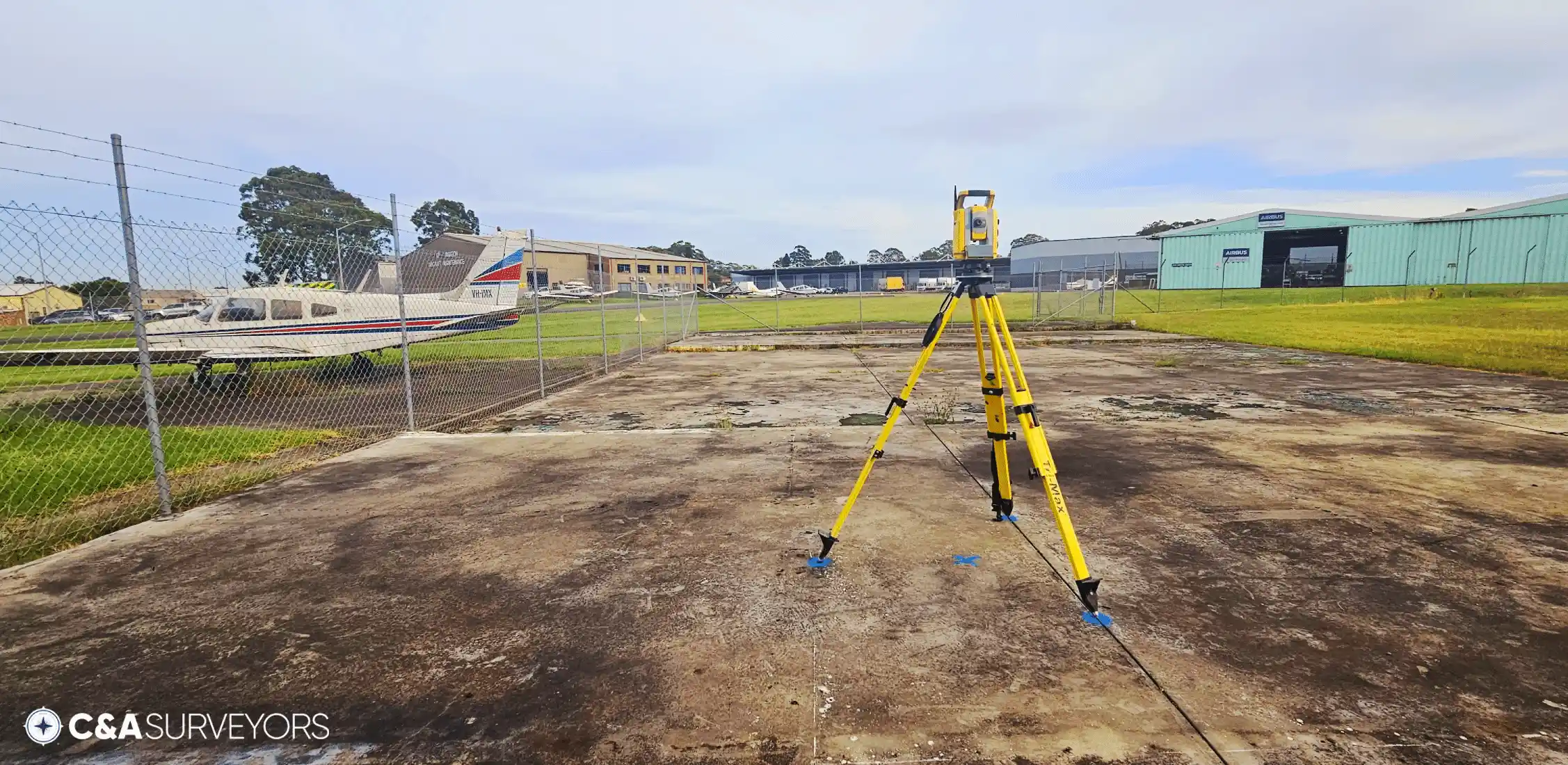Surveying Equipment At An Airport